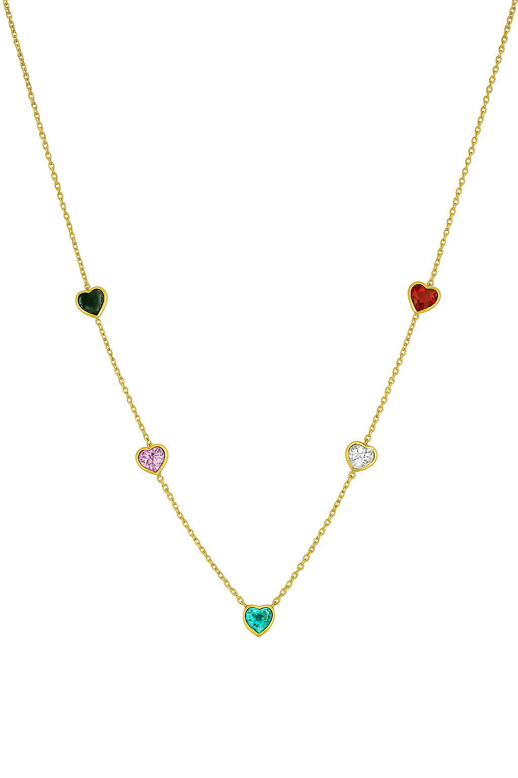 IRAZ 18K Gold Plated Ani-tarnish, Stainless Steel, Waterproof 'Hearts in Harmony' Charm Necklace