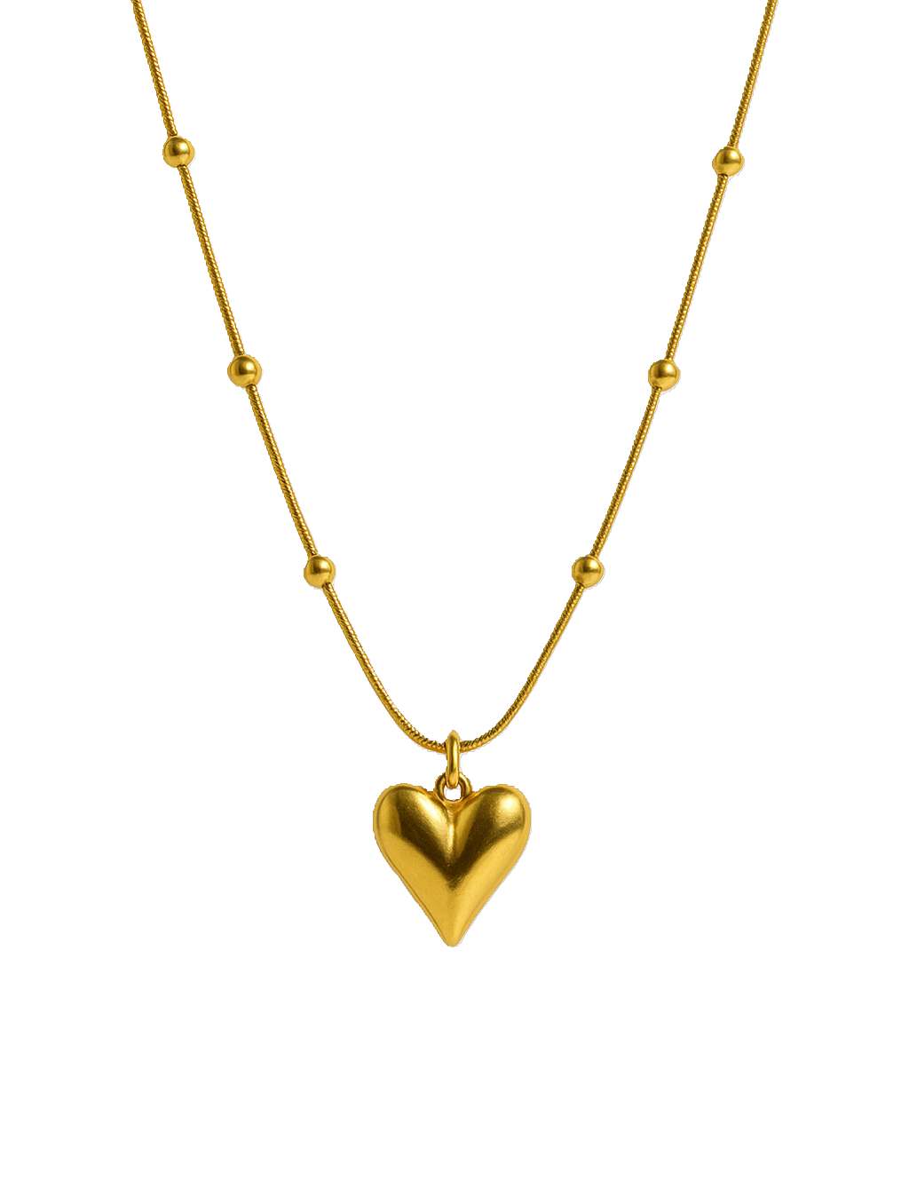 IRAZ 18k Gold Plated Stainless Steel Anti-Tarnish Heart Pendant Necklace