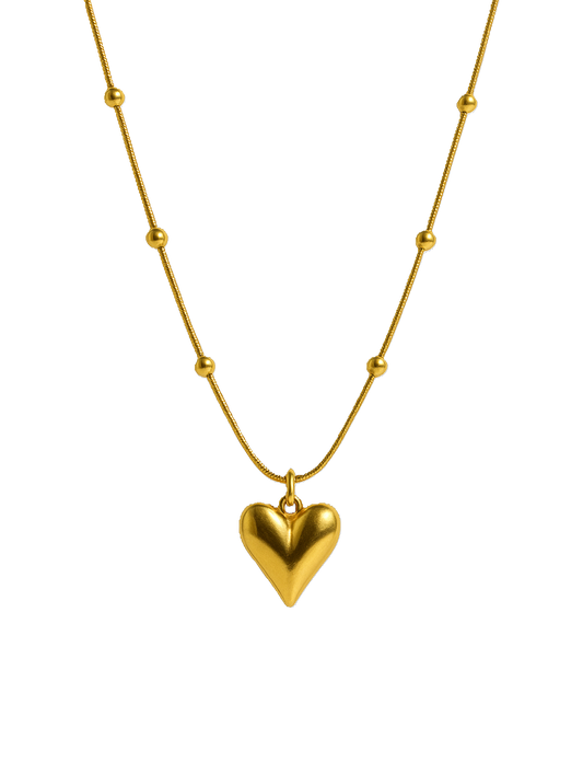 IRAZ 18k Gold Plated Stainless Steel Anti-Tarnish Heart Pendant Necklace