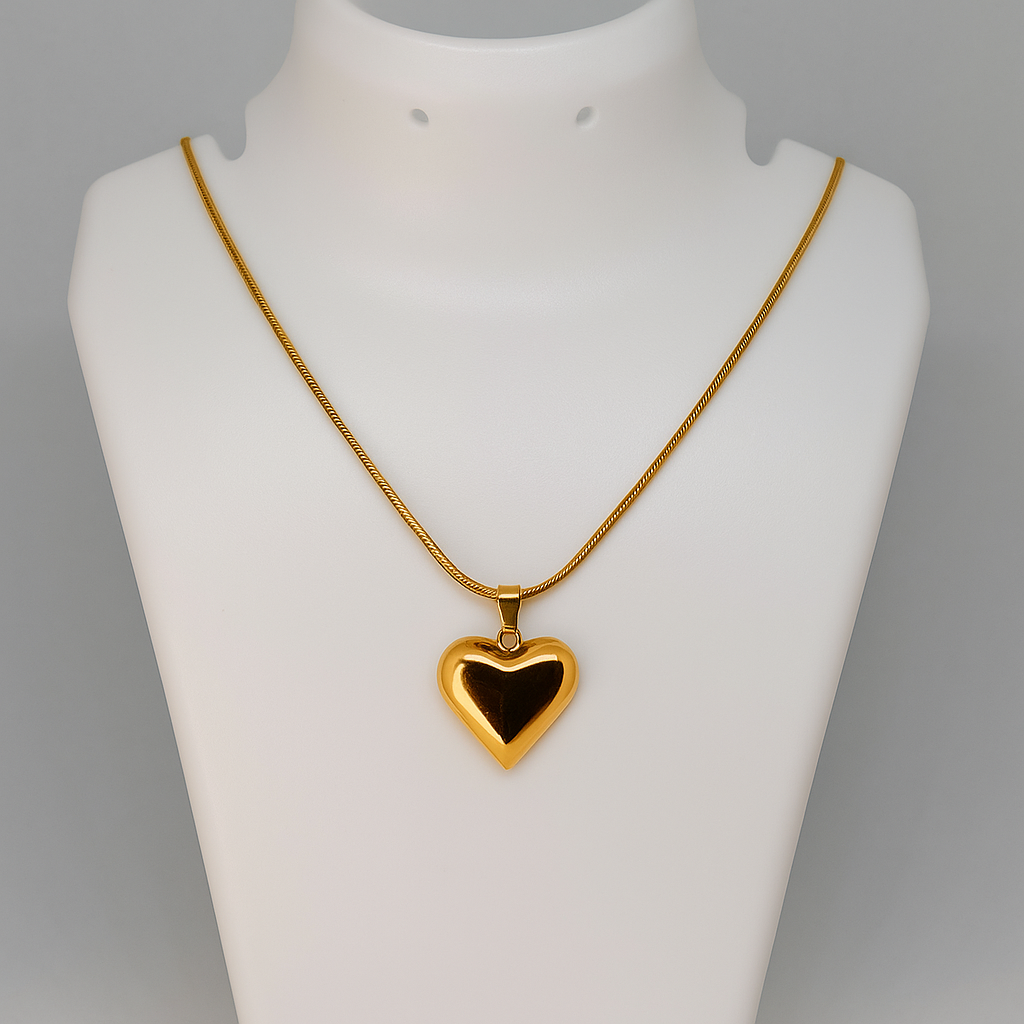 IRAZ 18k Gold Plated Stainless Steel Anti-Tarnish Heart Pendant Necklace