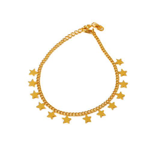 IRAZ 18k Gold Plated Anti-Tarnish Star Bracelet