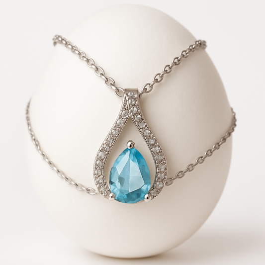 IRAZ 925 Silver Plated Stainless Steel Anti-Tarnish Teardrop Necklace