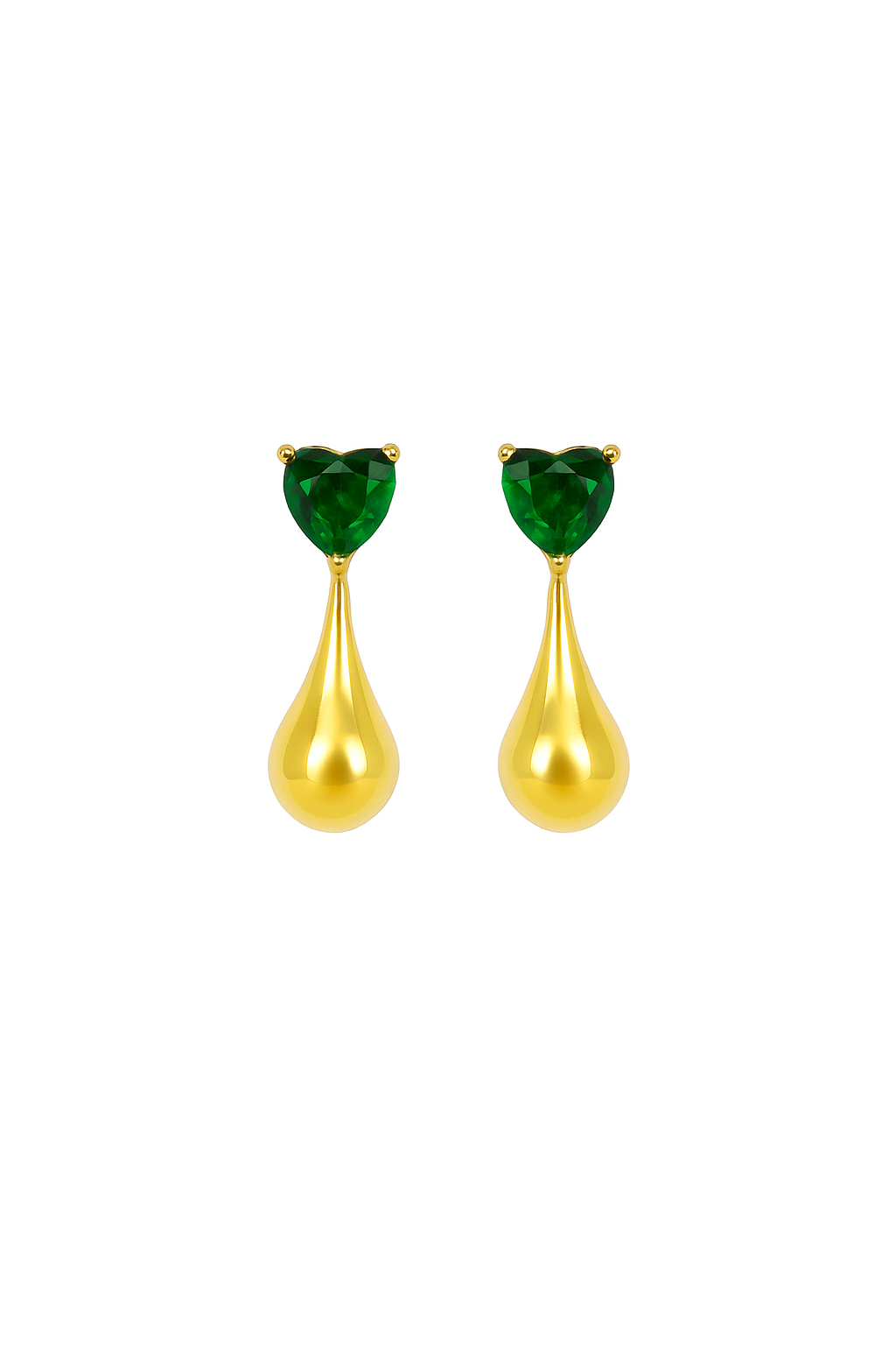 IRAZ 18K Gold Plated Anti Tarnish Stainless Steel Waterproof Heart Teardrop Earrings