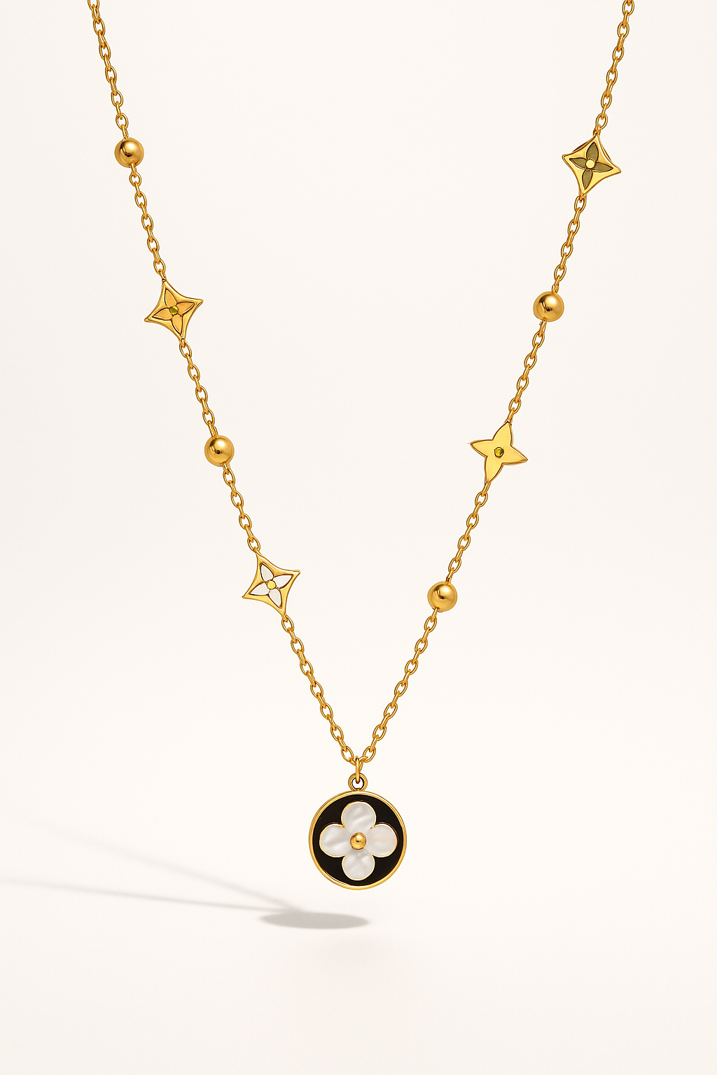 IRAZ 18k Gold Plated Anti-Tarnish Flower Pendant Necklace