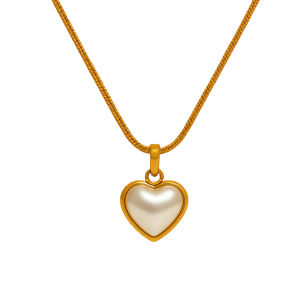 IRAZ 18k Gold Plated Anti-Tarnish Snake Chain with Heart Pendant