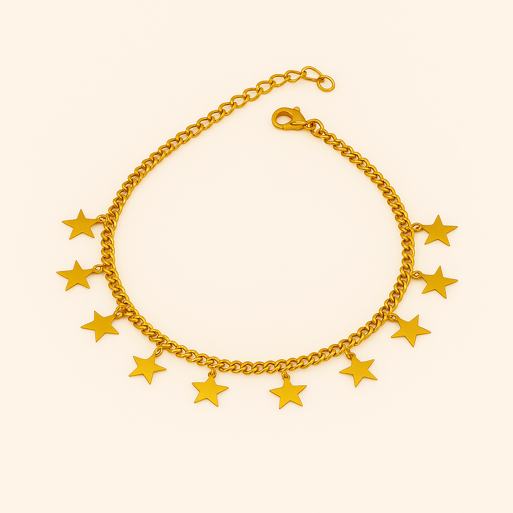 IRAZ 18k Gold Plated Anti-Tarnish Star Bracelet