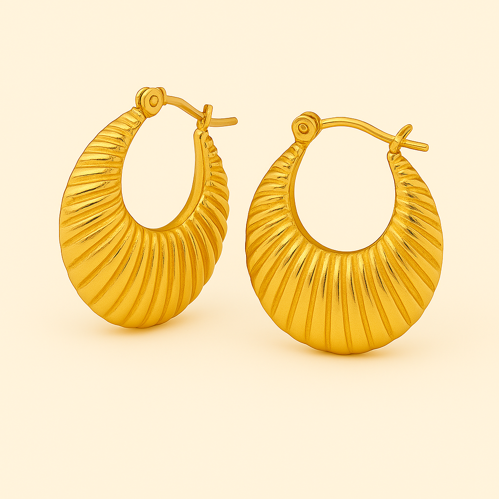 IRAZ 18k Gold Plated Anti-Tarnish Hoops