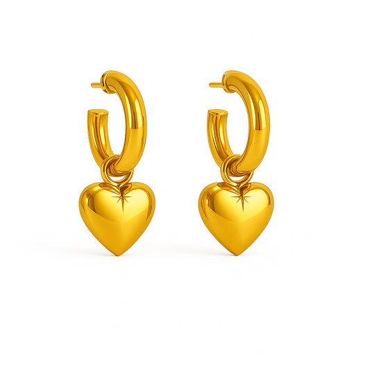 IRAZ 18k Gold Plated Anti-Tarnish Heart-shaped earrings