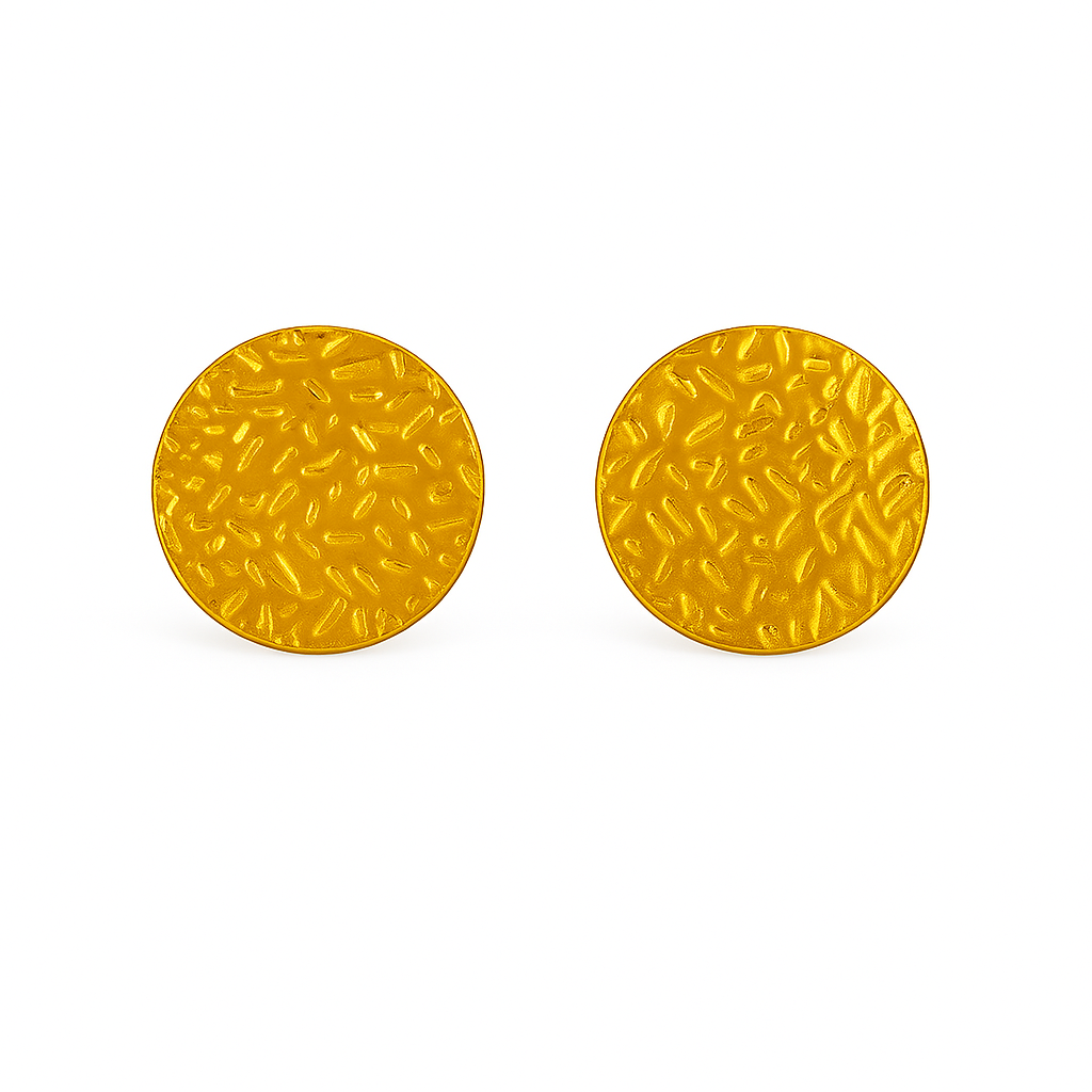 IRAZ 18k Gold Plated Stainless Steel Anti-Tarnish Textured Earrings