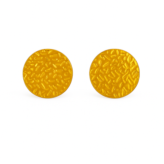 IRAZ 18k Gold Plated Stainless Steel Anti-Tarnish Textured Earrings