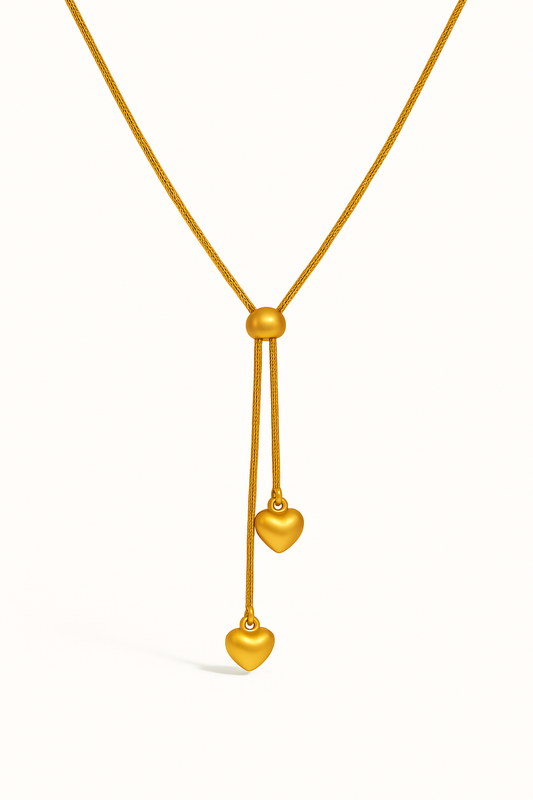 IRAZ 18k Gold Plated Anti-Tarnish Heart Adjustable Necklace