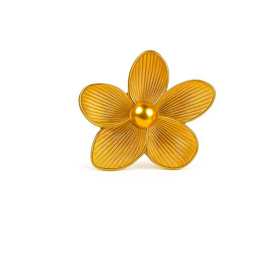 IRAZ 18k Gold Plated Antitarnish Adjustable Statement Flower Ring