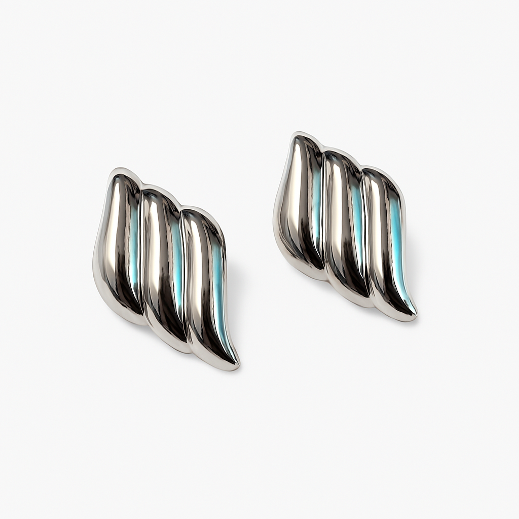 IRAZ Silver Plated Anti Tarnish Stainless Steel Wing-Shaped Fashion Earrings