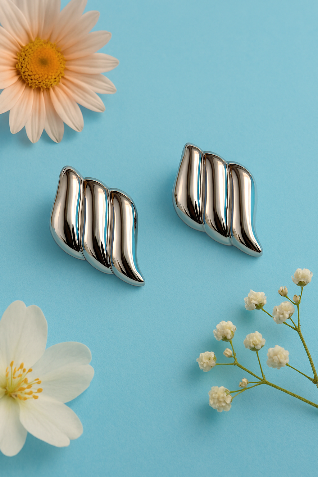 IRAZ Silver Plated Anti Tarnish Stainless Steel Wing-Shaped Fashion Earrings