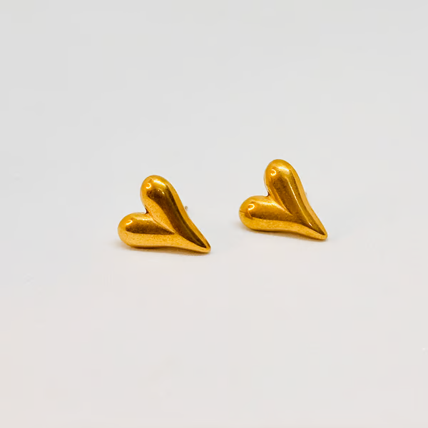 IRAZ 18k Gold Plated Anti-Tarnish Heart Earrings