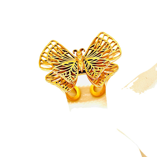 IRAZ 18k Gold Plated Anti-Tarnish Adjustable Statement Butterfly Ring