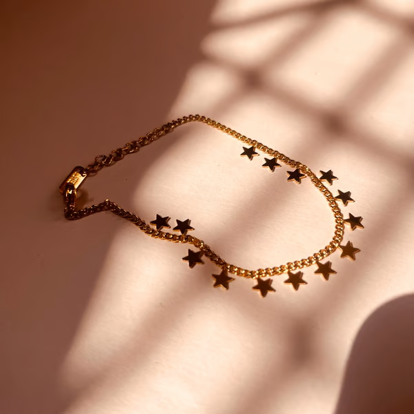 IRAZ 18k Gold Plated Anti-Tarnish Star Bracelet