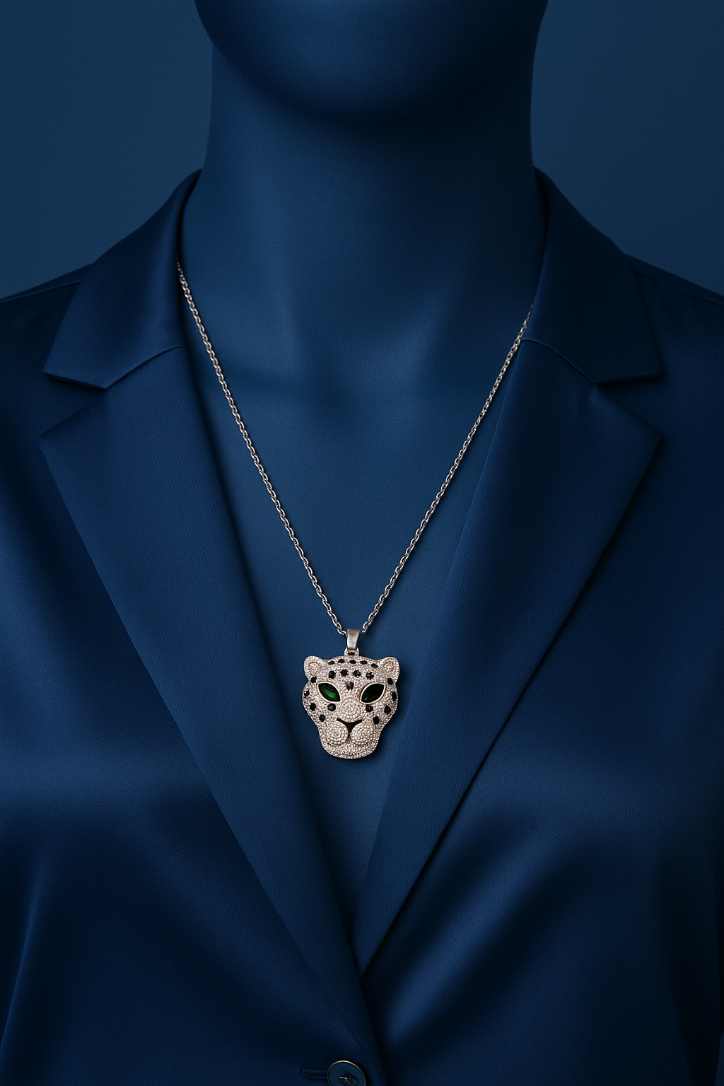 IRAZ 925 Silver Plated Stainless Steel Anti-Tarnish Leopard Pendant Necklace