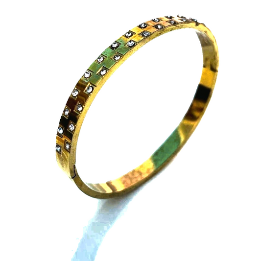 IRAZ 18k Gold Plated Anti-Tarnish Diamond Studded Bracelet