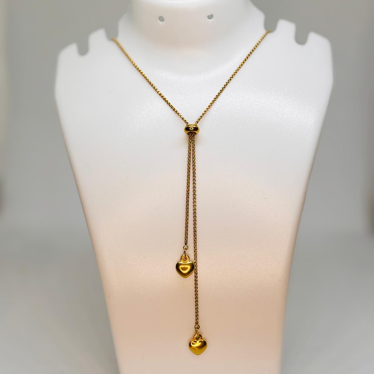 IRAZ 18k Gold Plated Anti-Tarnish Heart Adjustable Necklace