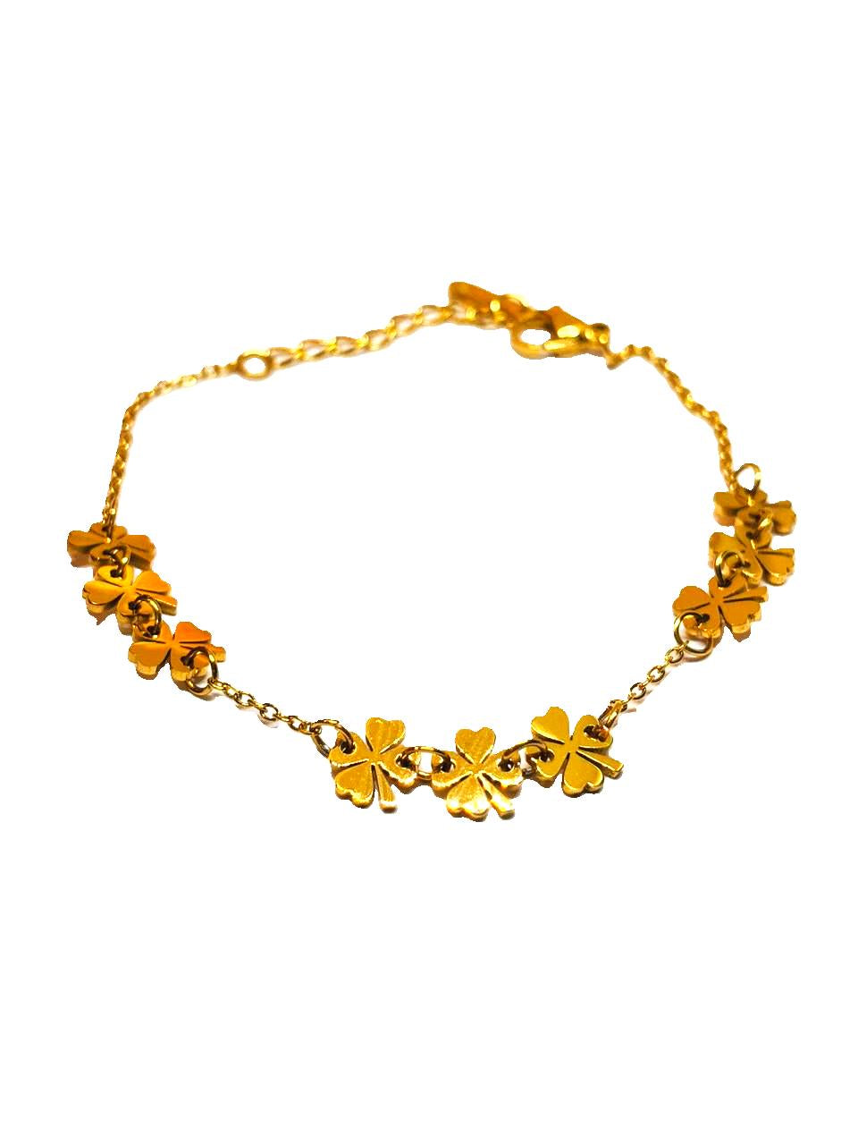 IRAZ 18k Gold Plated Anti-Tarnish Four-Leaf Clover Bracelet