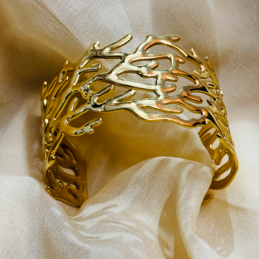 IRAZ 18k Gold Plated Anti-Tarnish Filigree Cuff