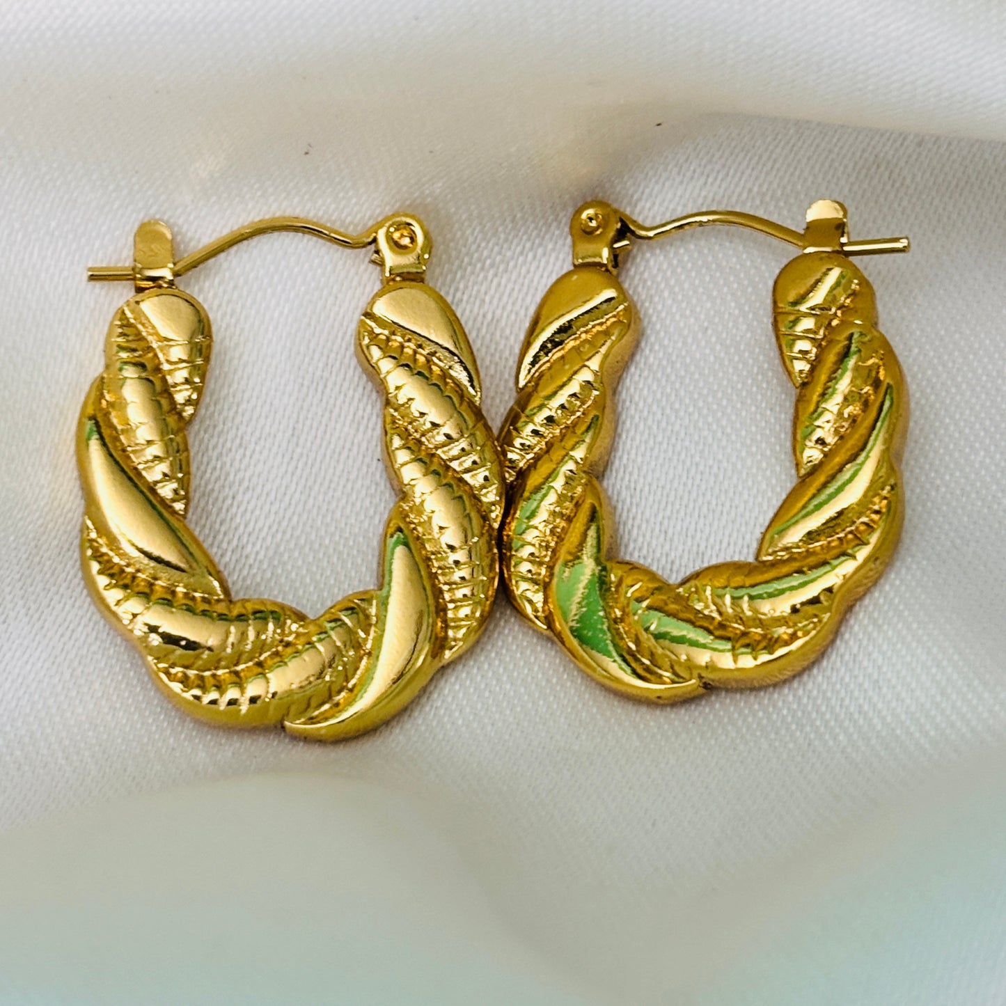 IRAZ 18k Gold Plated Anti-Tarnish Twisted Hoops