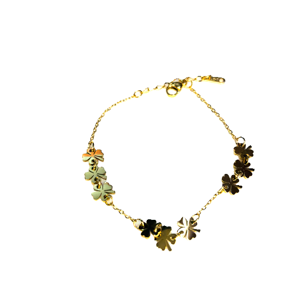 IRAZ 18k Gold Plated Anti-Tarnish Four-Leaf Clover Bracelet