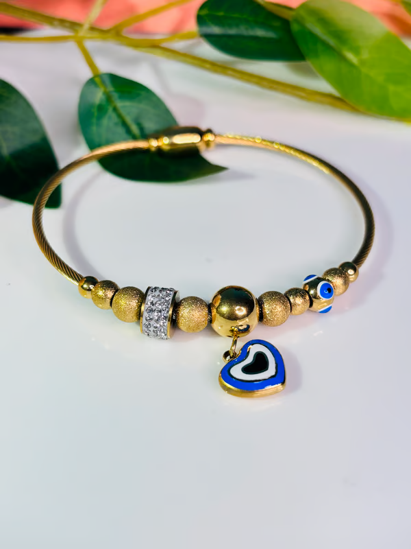 IRAZ 18k Gold Plated Anti-Tarnish Charm Bracelet