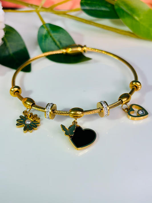 IRAZ 18k Gold Plated Anti-Tarnish Charm Bracelet