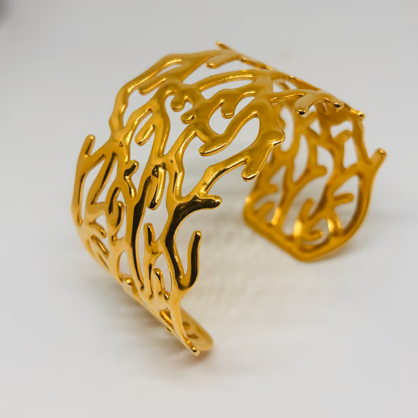 IRAZ 18k Gold Plated Anti-Tarnish Filigree Cuff