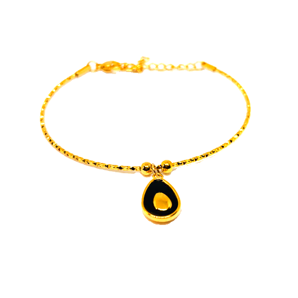 IRAZ 18k Gold Plated Anti-Tarnish Elegant Bracelet (Black)