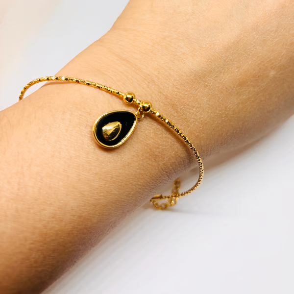 IRAZ 18k Gold Plated Anti-Tarnish Elegant Bracelet (Black)