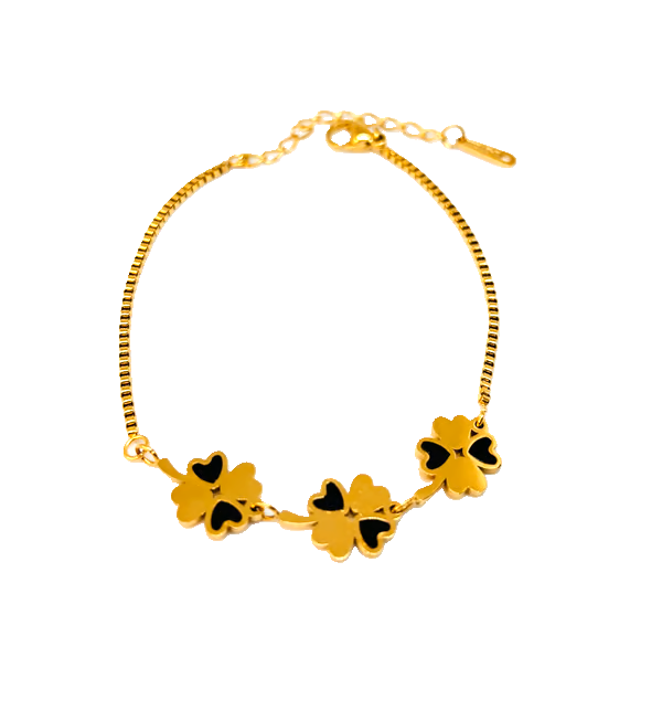 IRAZ 18k Gold Plated Anti-Tarnish Clover Bracelet