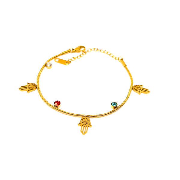 IRAZ 18k Gold Plated Anti-Tarnish Charm Bracelet