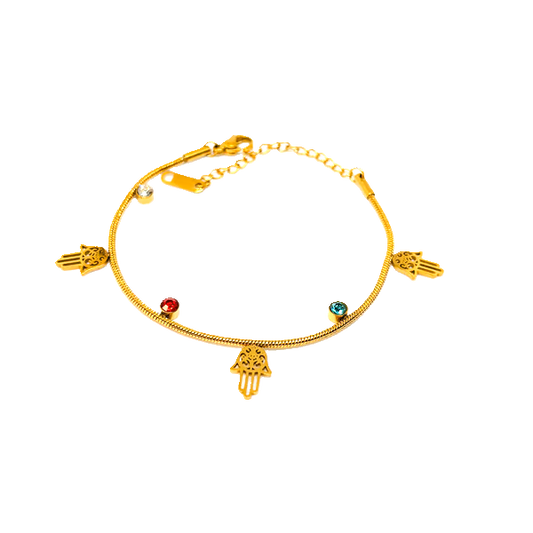 IRAZ 18k Gold Plated Anti-Tarnish Charm Bracelet