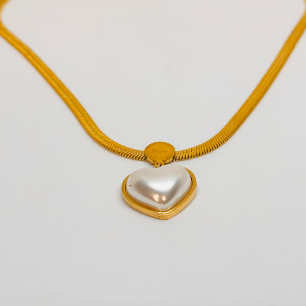 IRAZ 18k Gold Plated Anti-Tarnish Snake Chain with Heart Pendant
