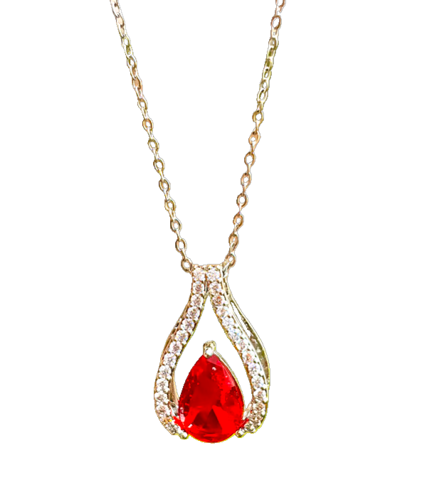 IRAZ 925 Silver Plated Stainless Steel Anti-Tarnish Teardrop Necklace