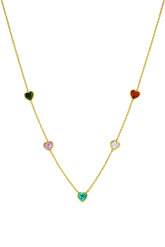 IRAZ 18K Gold Plated Ani-tarnish, Stainless Steel, Waterproof 'Hearts in Harmony' Charm Necklace