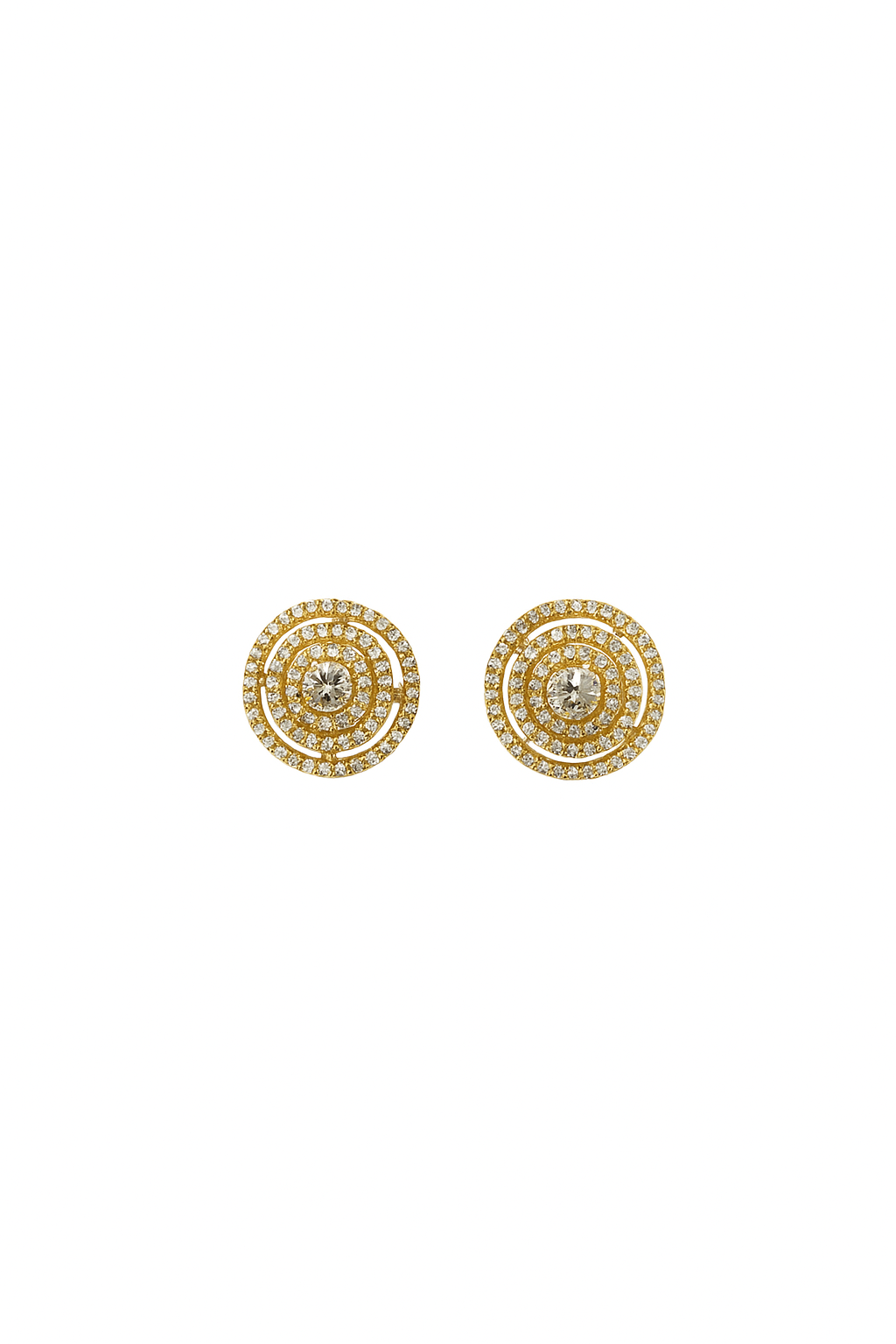 IRAZ Elegant Gold American Diamond Stud Earrings