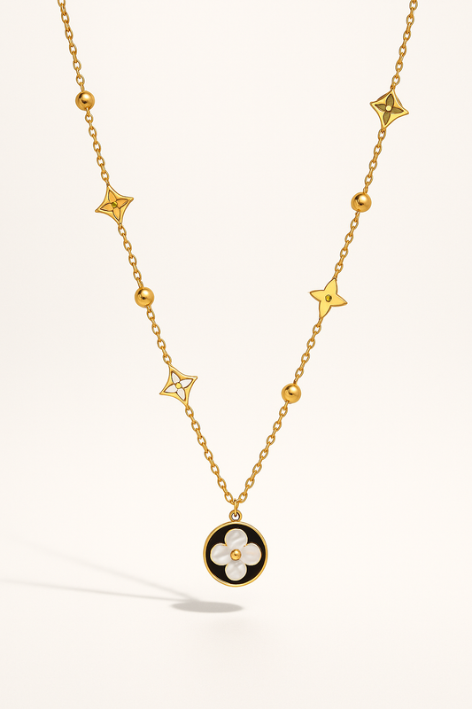 IRAZ 18k Gold Plated Anti-Tarnish Flower Pendant Necklace