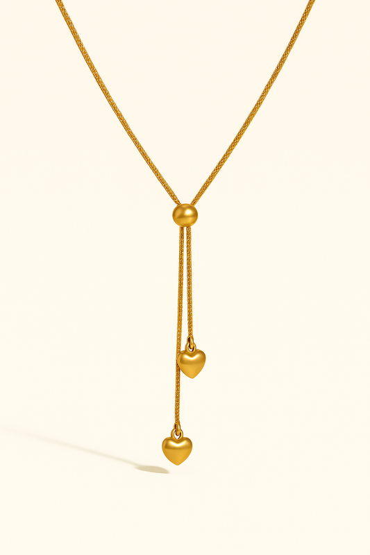IRAZ 18k Gold Plated Anti-Tarnish Heart Adjustable Necklace
