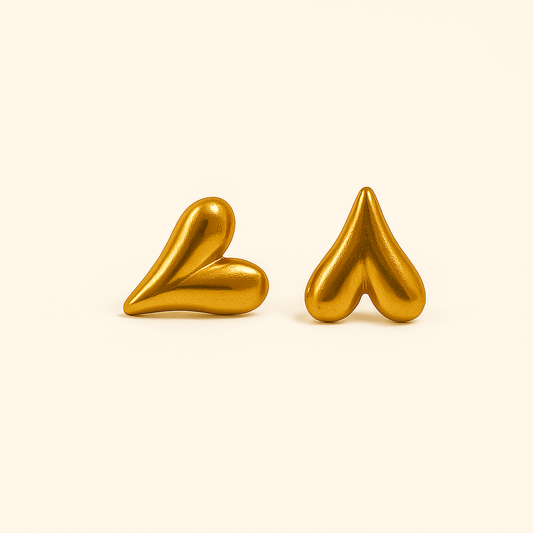IRAZ 18k Gold Plated Anti-Tarnish Heart Earrings