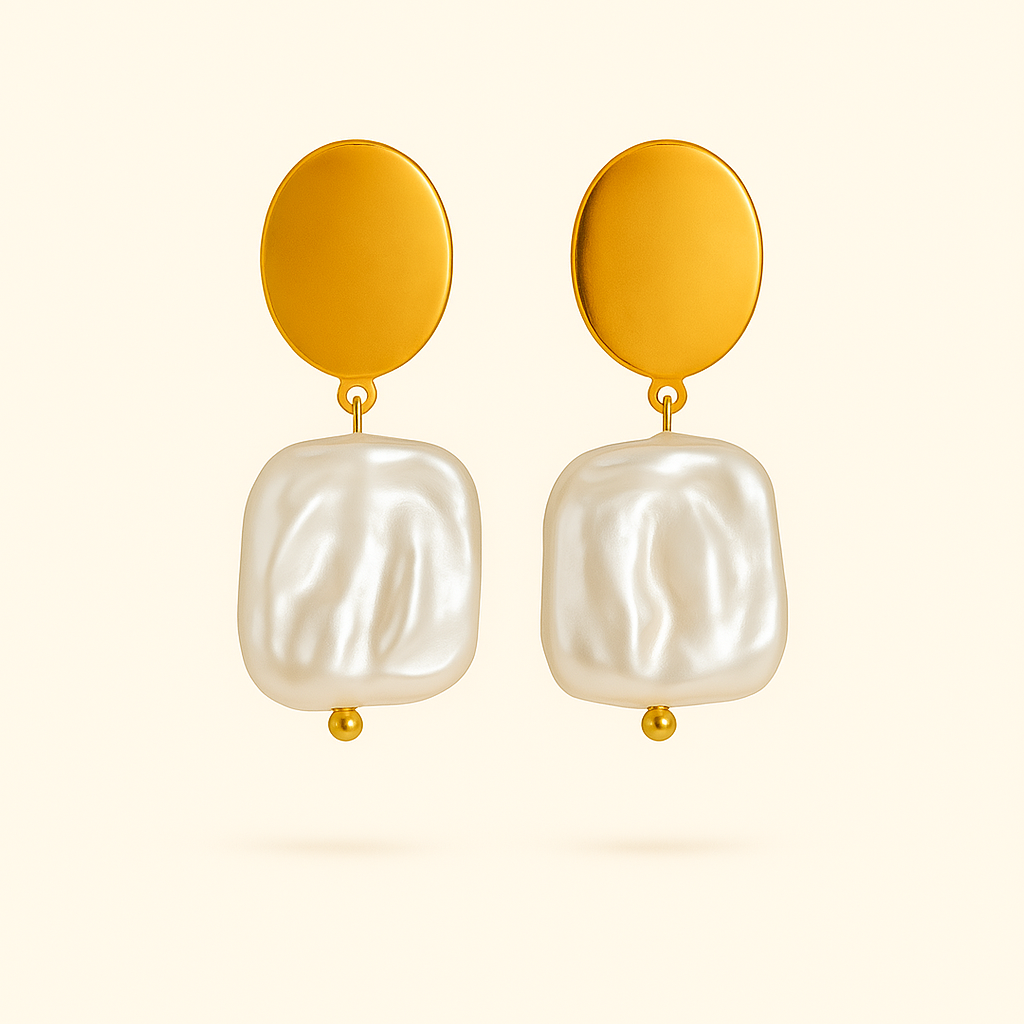 IRAZ 18k Gold Plated Anti-Tarnish Pearl Drop Earrings