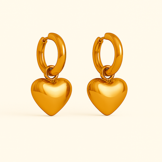 IRAZ 18k Gold Plated Anti-Tarnish Heart Shaped Earrings