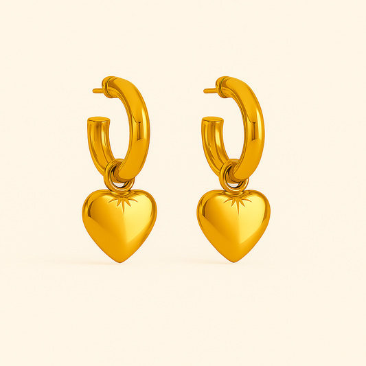 IRAZ 18k Gold Plated Anti-Tarnish Heart-shaped earrings