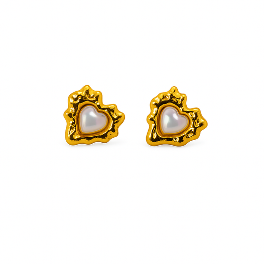 IRAZ 18k Gold Plated Anti-Tarnish Pearl Studs