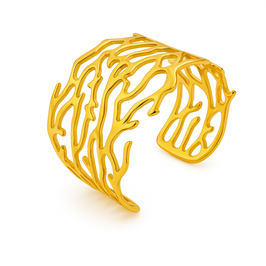IRAZ 18k Gold Plated Anti-Tarnish Filigree Cuff