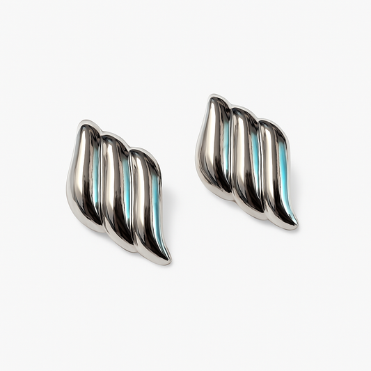 IRAZ Silver Plated Anti Tarnish Stainless Steel Wing-Shaped Fashion Earrings