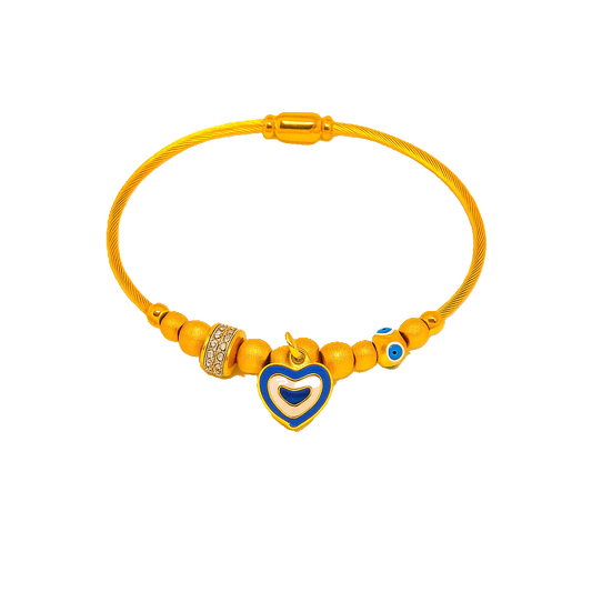 IRAZ 18k Gold Plated Anti-Tarnish Charm Bracelet